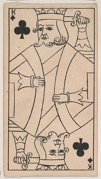 King of Clubs, from the Transparent Playing Cards series (N220) issued by Kinney Bros.