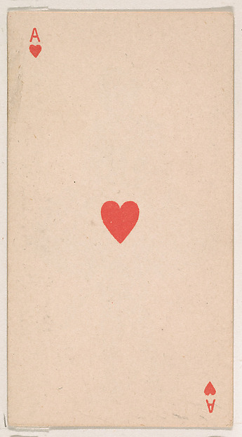 Ace of Hearts, from the Transparent Playing Cards series (N220) issued by Kinney Bros.