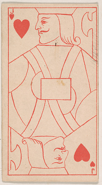 Jack of Hearts, from the Transparent Playing Cards series (N220) issued by Kinney Bros.