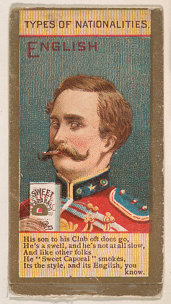 English, from Types of Nationalities (N240) issued by Kinney Bros.