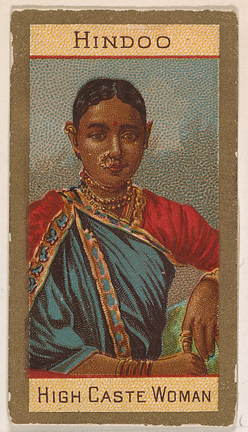Hindoo, High Caste Woman, from Types of Nationalities (N240) issued by Kinney Bros.