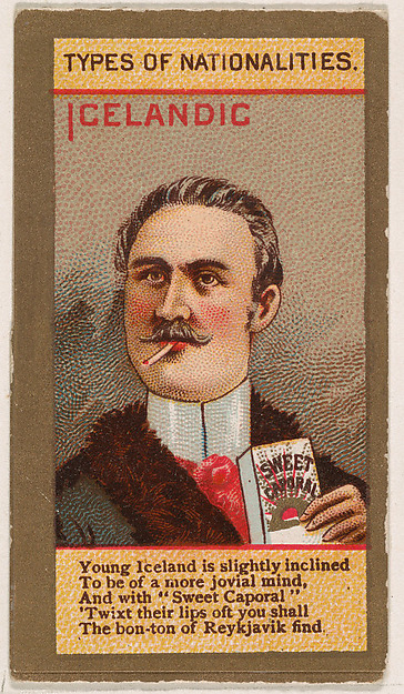 Icelandic, from Types of Nationalities (N240) issued by Kinney Bros.