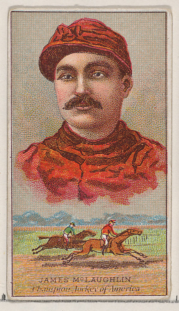James McLaughlin, Champion Jockey of America, from the Champions of Games and Sports series (N184, Type 2) issued by W.S. Kimball & Co.