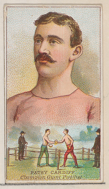 Patsy Cardiff, Champion Giant Pugilist, from the Champions of Games and Sports series (N184, Type 2) issued by W.S. Kimball & Co.