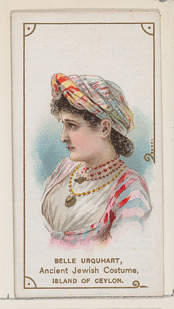 Belle Urquhart in ancient Jewish costume, Island of Ceylon, from the set Actors and Actresses, First Series (N70) for Duke brand cigarettes
