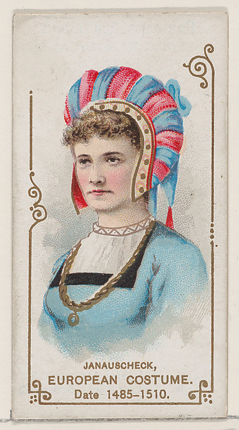 Janauscheck in European Costume from 1485-1510, from the set Actors and Actresses, First Series (N70) for Duke brand cigarettes