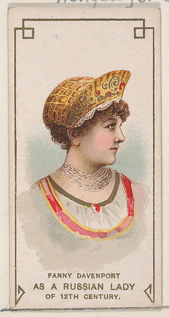 Fanny Davenport as a Russian Lady of the 12th Century, from the set Actors and Actresses, First Series (N70) for Duke brand cigarettes