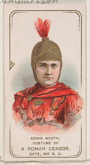 Edwin Booth in the Costume of a Roman Censor from 600 B.C., from the set Actors and Actresses, First Series (N70) for Duke brand cigarettes