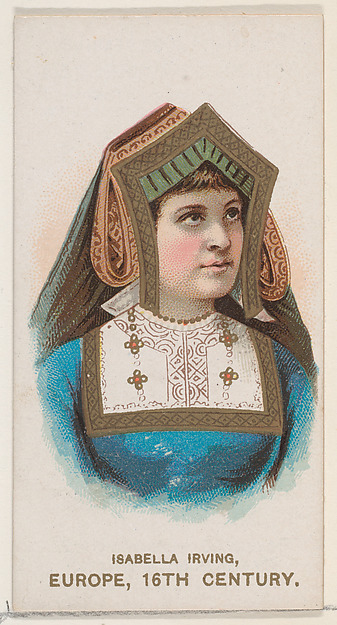 Isabella Irving Dressed in European Costume of the 16th Century, from the set Actors and Actresses, Second Series (N71) for Duke brand cigarettes