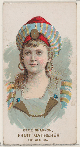Effie Shannon Dressed as Fruit Gatherer of Africa, from the set Actors and Actresses, Second Series (N71) for Duke brand cigarettes