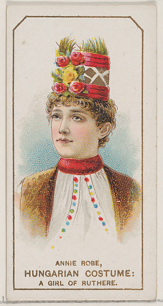 Annie Robe in Hungarian Costume of a Girl of Ruthere, from the set Actors and Actresses, Second Series (N71) for Duke brand cigarettes