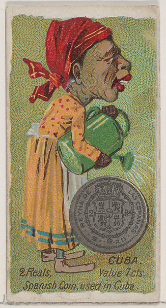 Caricatured Cuban, 2 Reals, from the series Coins of All Nations (N72, variation 2) for Duke brand cigarettes