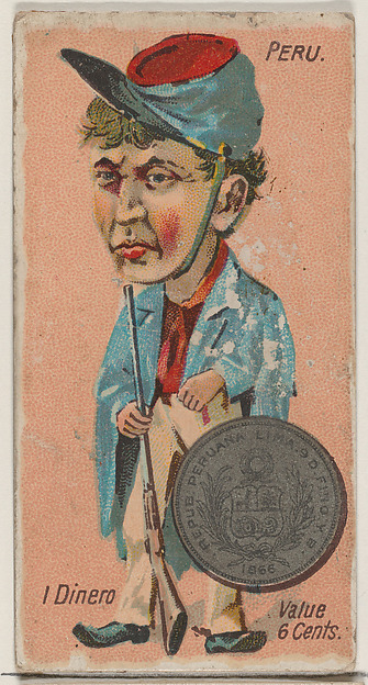 Peru, 1 Dinero, from the series Coins of All Nations (N72, variation 2) for Duke brand cigarettes