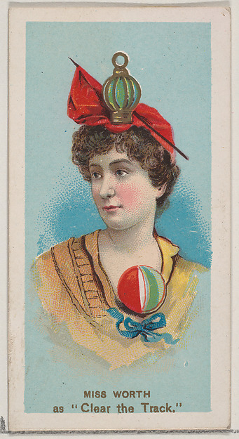 Miss Worth as "Clear the Track," from the series Fancy Dress Ball Costumes (N73) for Duke brand cigarettes