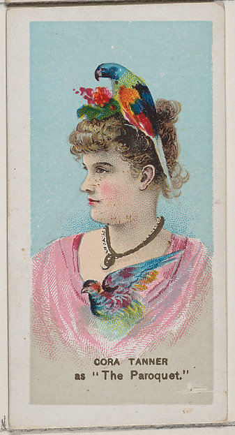 Cora Tanner as "The Paroquet," from the series Fancy Dress Ball Costumes (N73) for Duke brand cigarettes