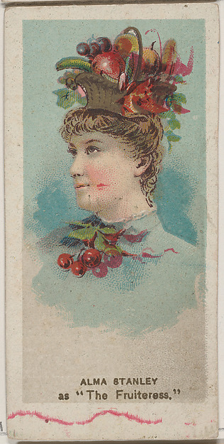 Alma Stanley as "The Fruiteress," from the series Fancy Dress Ball Costumes (N73) for Duke brand cigarettes