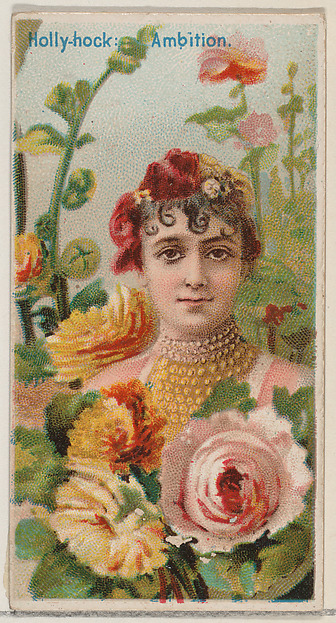 Hollyhock: Ambition, from the series Floral Beauties and Language of Flowers (N75) for Duke brand cigarettes