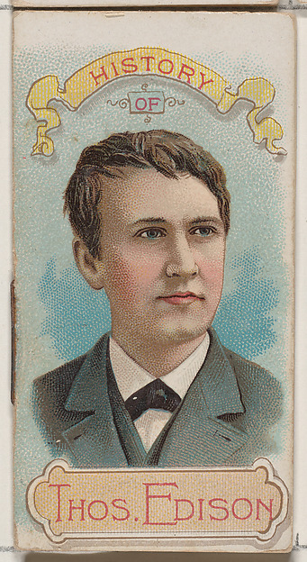 History of Thomas Alva Edison, from the Histories of Poor Boys and Famous People series of booklets (N79) for Duke brand cigarettes