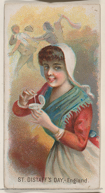 Saint Distaff's Day, England, from the Holidays series (N80) for Duke brand cigarettes