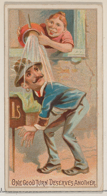 One Good Turn Deserves Another, from the Jokes series (N87) for Duke brand cigarettes