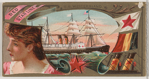 Steamship Westernland, Red Star Line, from the Ocean and River Steamers series (N83) for Duke brand cigarettes