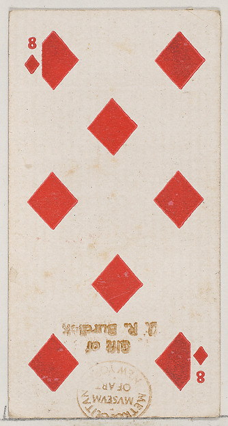 Eight Diamonds (red), from the Playing Cards series (N84) for Duke brand cigarettes