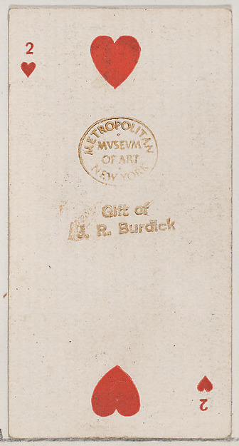 Two Hearts (red), from the Playing Cards series (N84) for Duke brand cigarettes