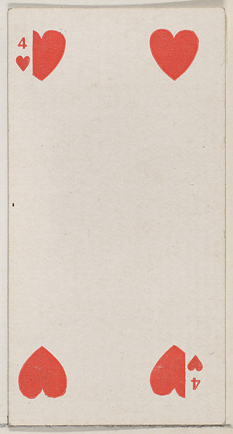 Four Hearts (red), from the Playing Cards series (N84) for Duke brand cigarettes