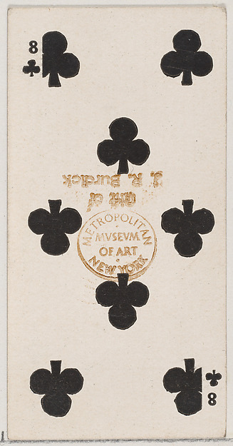 Eight Clubs (black), from the Playing Cards series (N84) for Duke brand cigarettes by W. Duke, Sons & Co., The Metropolitan Museum of Art