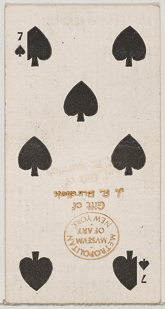 Seven Spades (black), from the Playing Cards series (N84) for Duke brand cigarettes