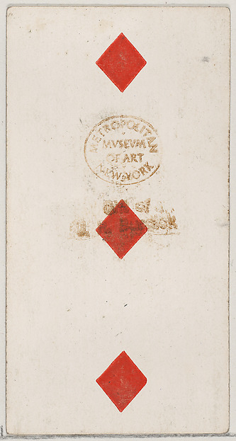 Three Diamonds, from the Playing Cards series (N84) to promote Turkish Cross-Cut Cigarettes for W. Duke, Sons and Co.