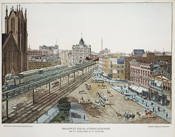 Broadway and 6th Avenue Junction. 33rd St. Elevated R.R. Station