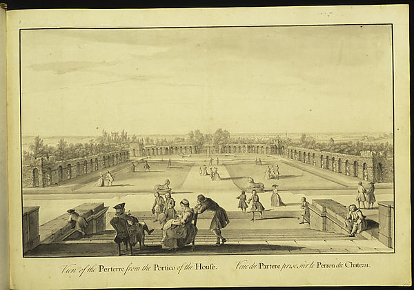 View of the Parterre from the Portico of the House at Stowe, Buckinghamshire