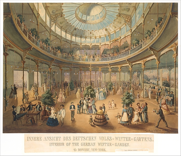 Innere Ansicht des Deutschen Volks Winter Gartens. IInterior of the German Winter Garden. 45 Bowery, New York