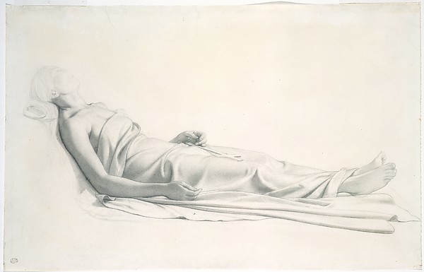 Drapery Study for the Figure of the Dying Mary Magdalen by Paul (Hippolyte) Delaroche