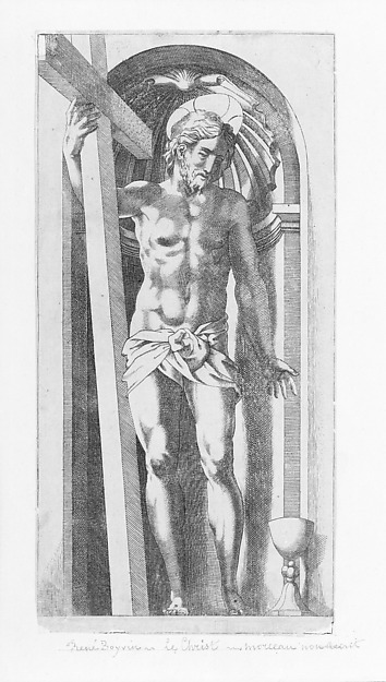 Christ Holding a Cross in a Niche by René Boyvin