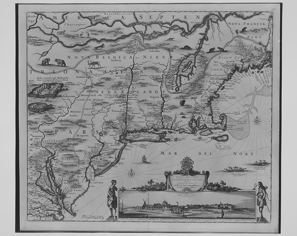 Nicolas Visscher, Map of New Netherlands, New England and Virginia, ca. 1656