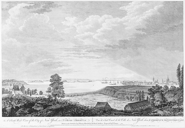 A South West View of the City of New York, in North America