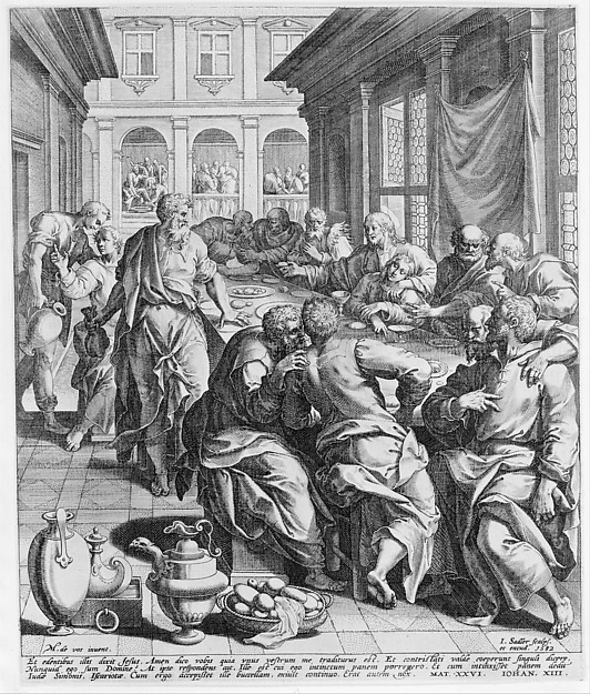 Last Supper, from "The Passion of Christ" by Johann Sadeler I