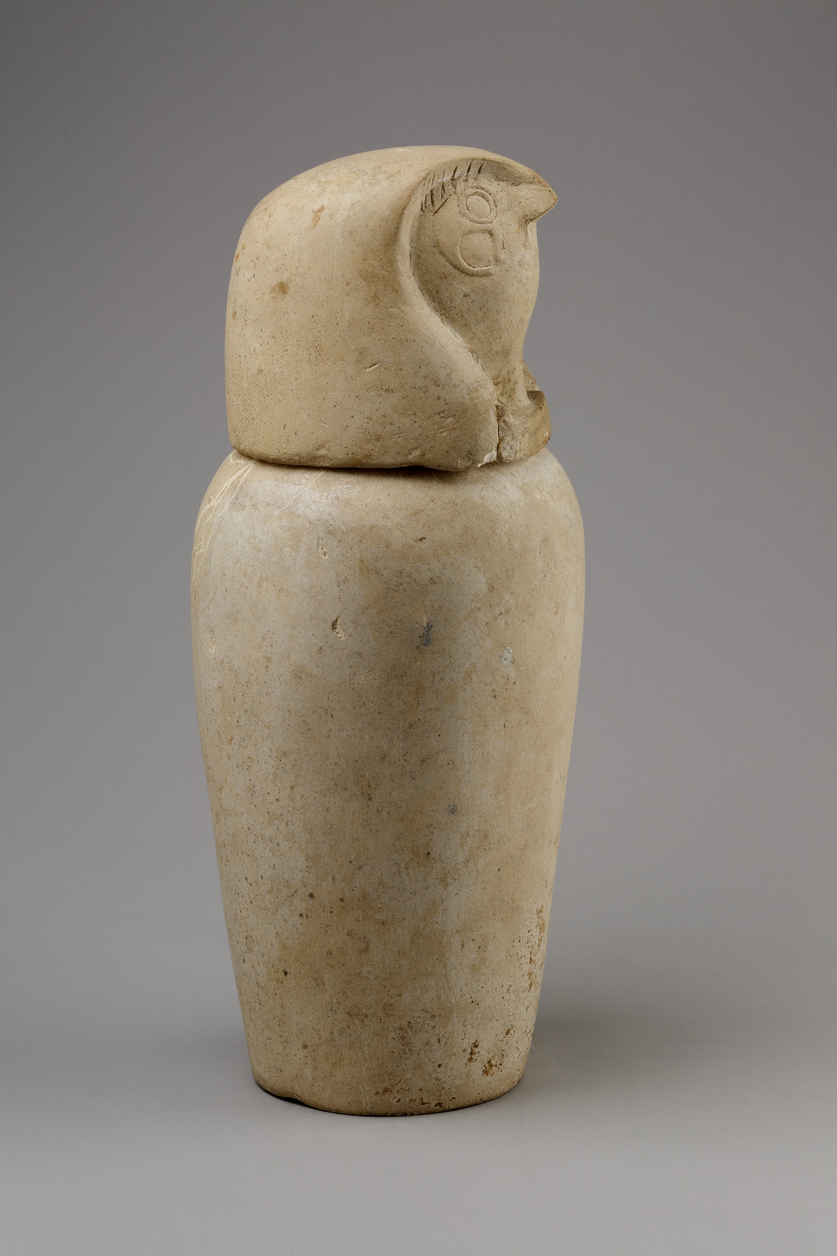 Canopic jar with falcon head (Qebehsenuef) Third Intermediate Period