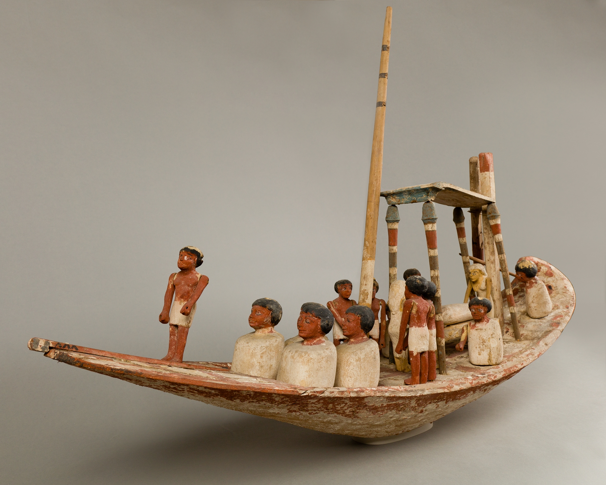 Model Sailing Boat Transporting a Mummy, Middle Kingdom