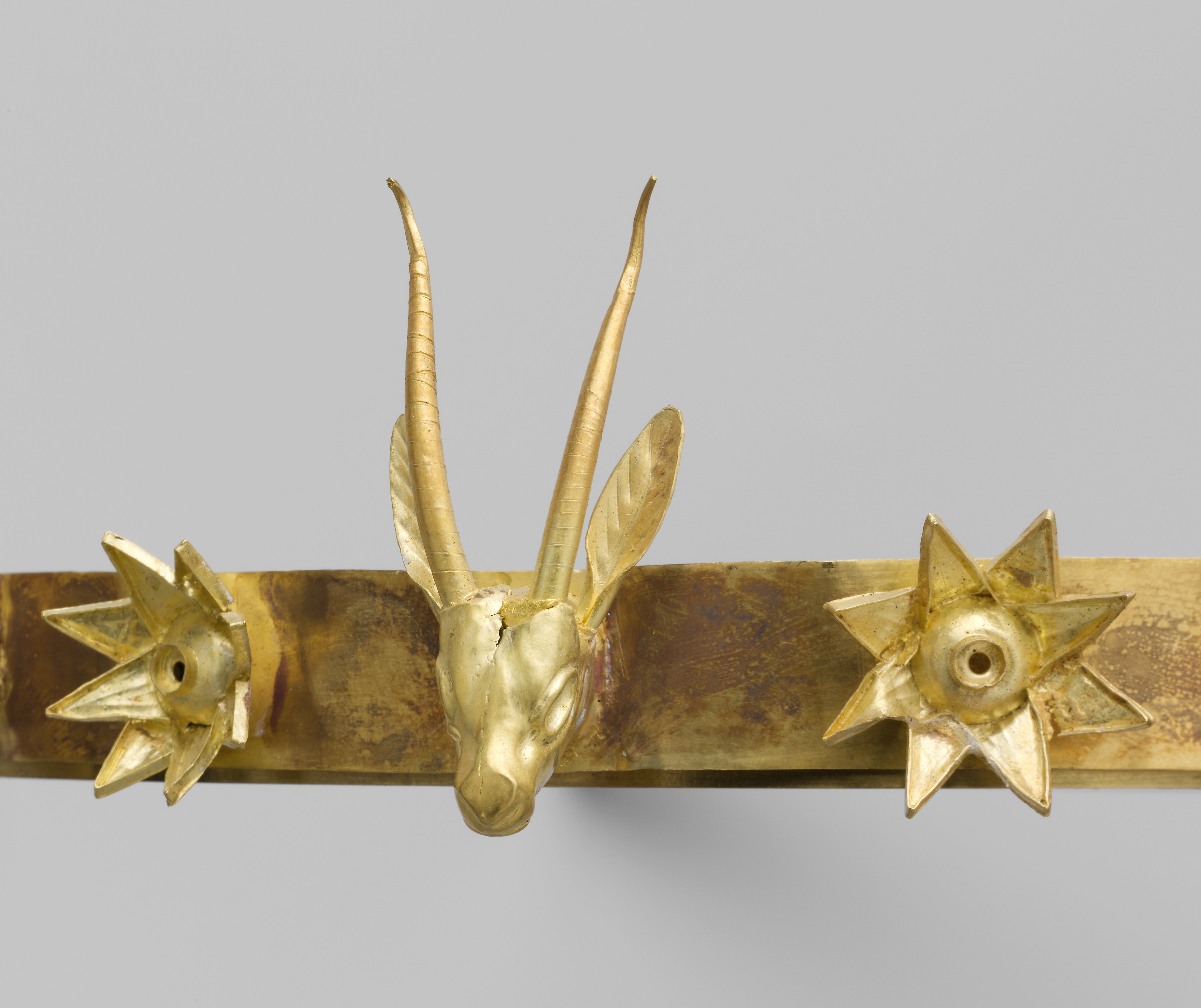 Headband with Heads of Gazelles and a Stag Between Stars or Flowers | Second Intermediate Period ...