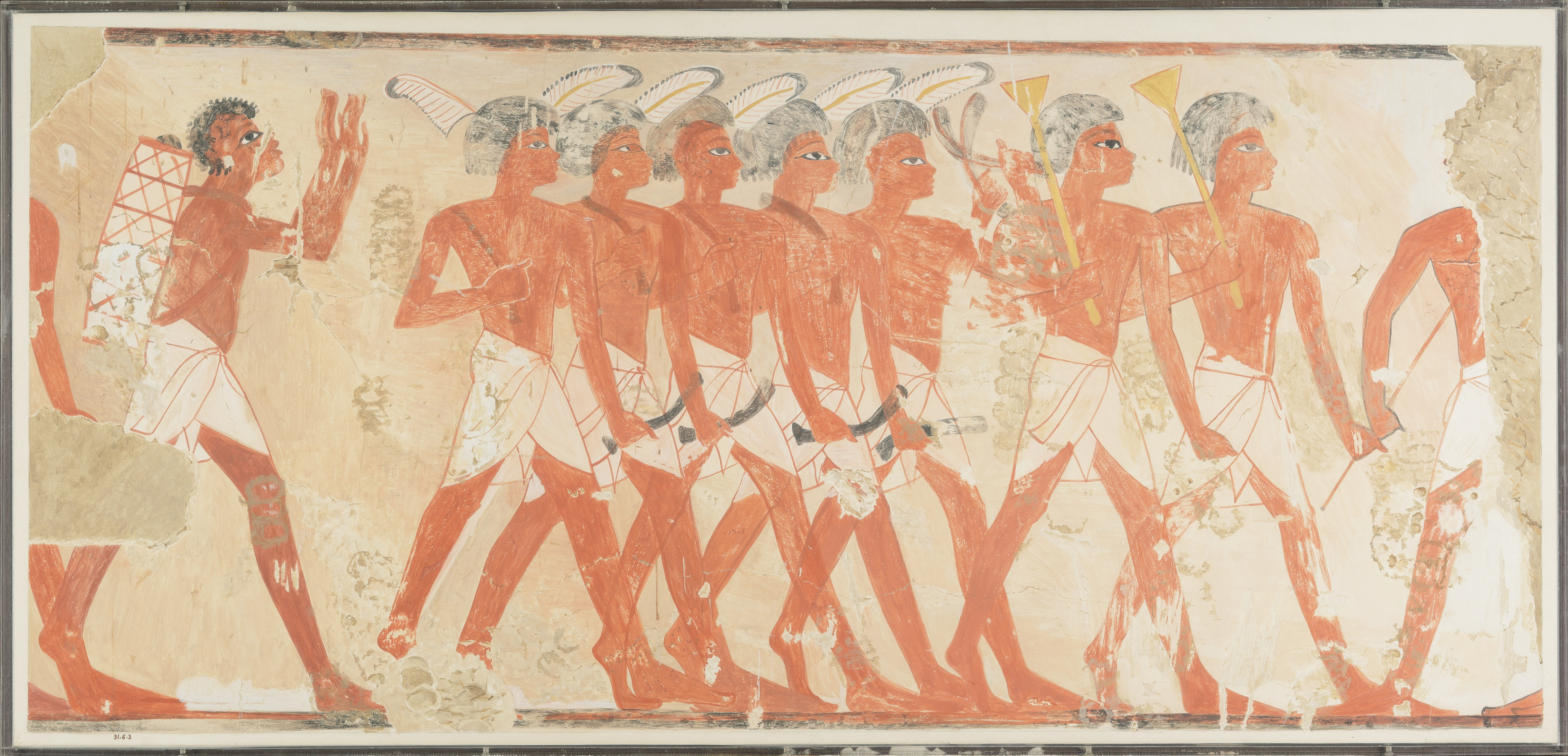 Nina De Garis Davies Military Musicians Showing Nubian And Egyptian Styles New Kingdom The