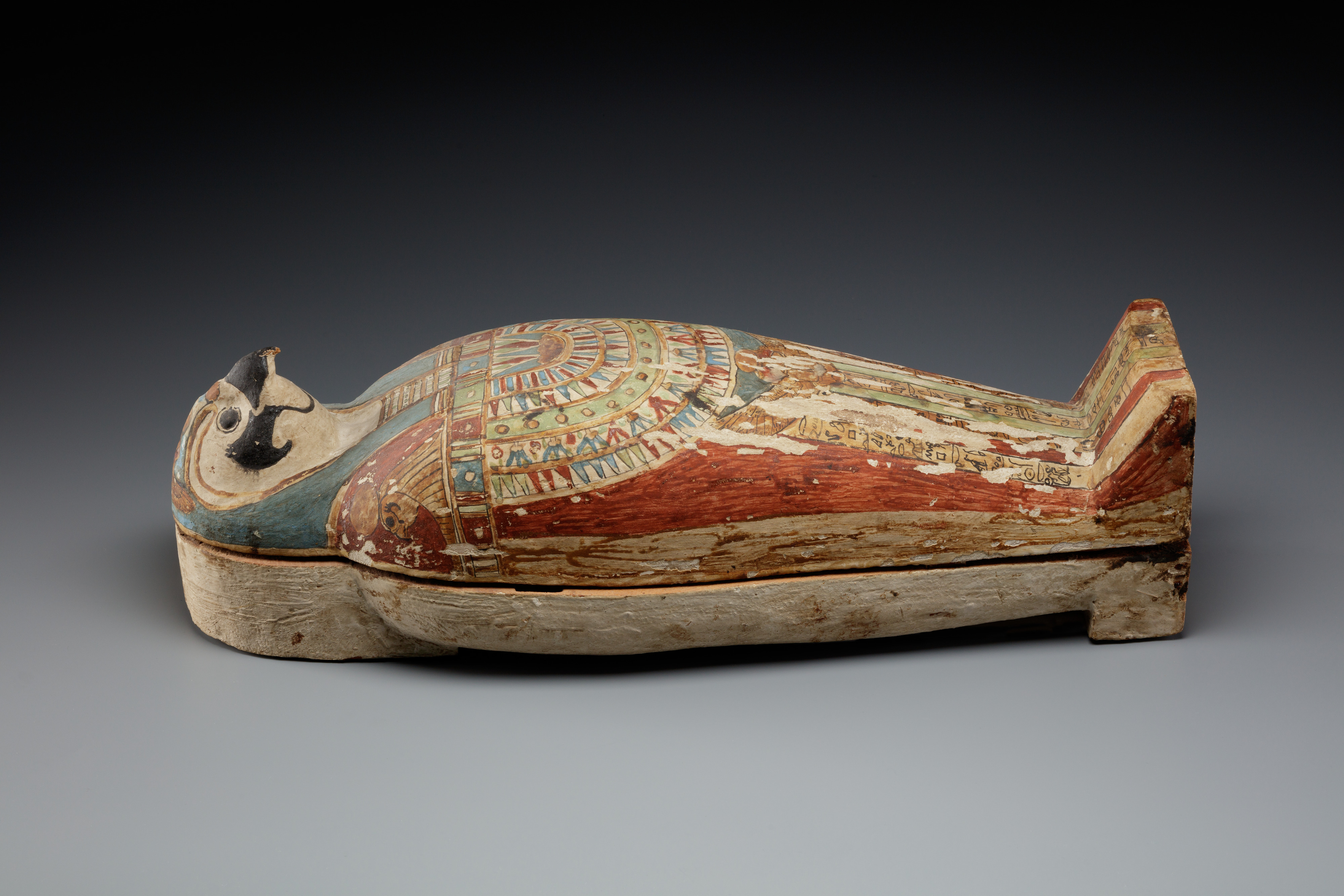 Falcon-form case containing a corn mummy | Ptolemaic ...