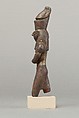 Horus slaying an antelope, spear and antelope (?) missing, Cupreous metal, precious metal inlay