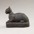 Cat on base inscribed for Bastet and an offerer, Cupreous metal