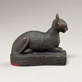 Cat on base inscribed for Bastet and an offerer, Cupreous metal