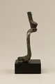 Uraeus with red crown, Cupreous metal, glass?