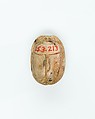 Scarab with a Kneeling Figure Before an Obelisk, Glazed steatite