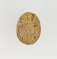 Scarab Inscribed with the Throne Name of Thutmose I, Faience